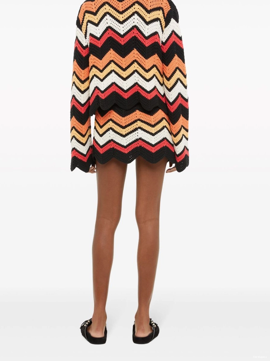 Cheap Alanui knitted chevron Kaleidoscopic Women jacket 0406